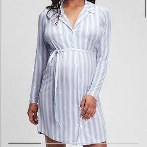 Gap Maternity Modal Nightgown - Blue Stripes (large - NWT)
